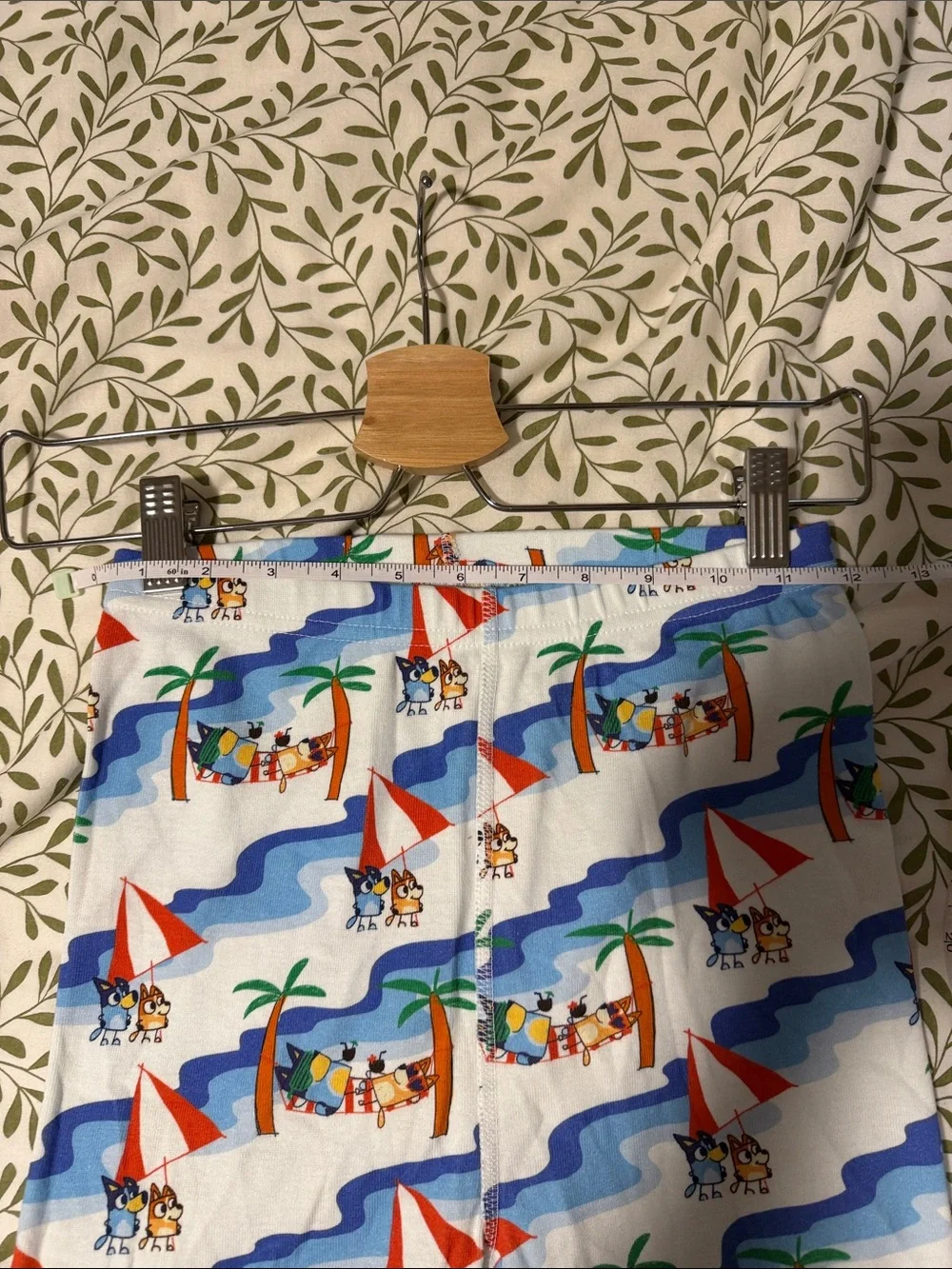 Hanna Andersson White Bluey Pajamas with Blue Waves and Red Sailboats